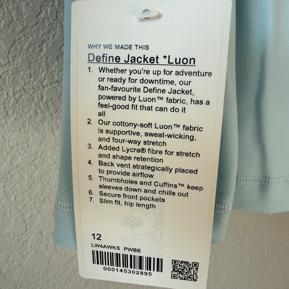 NWT Lululemon Define Jacket Luon - Picture 3 of 3